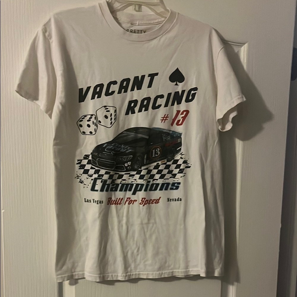 Cream Short Sleeve Racing Graphic Tee